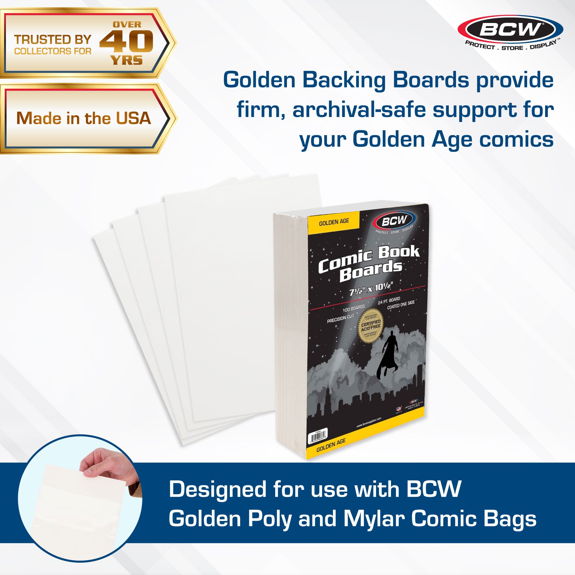 BCW Golden Comic Backing Boards
