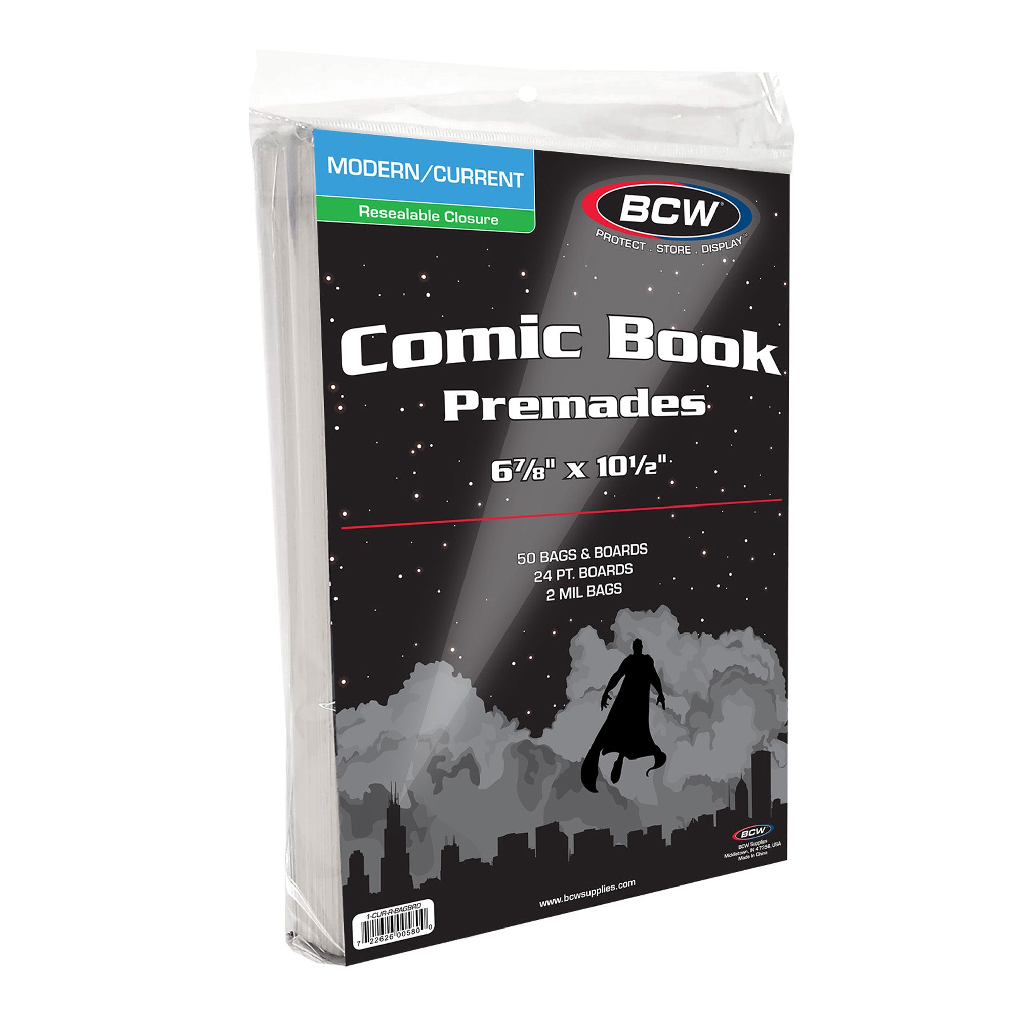 BCW Premade® Resealable Current Comic Bag and Board