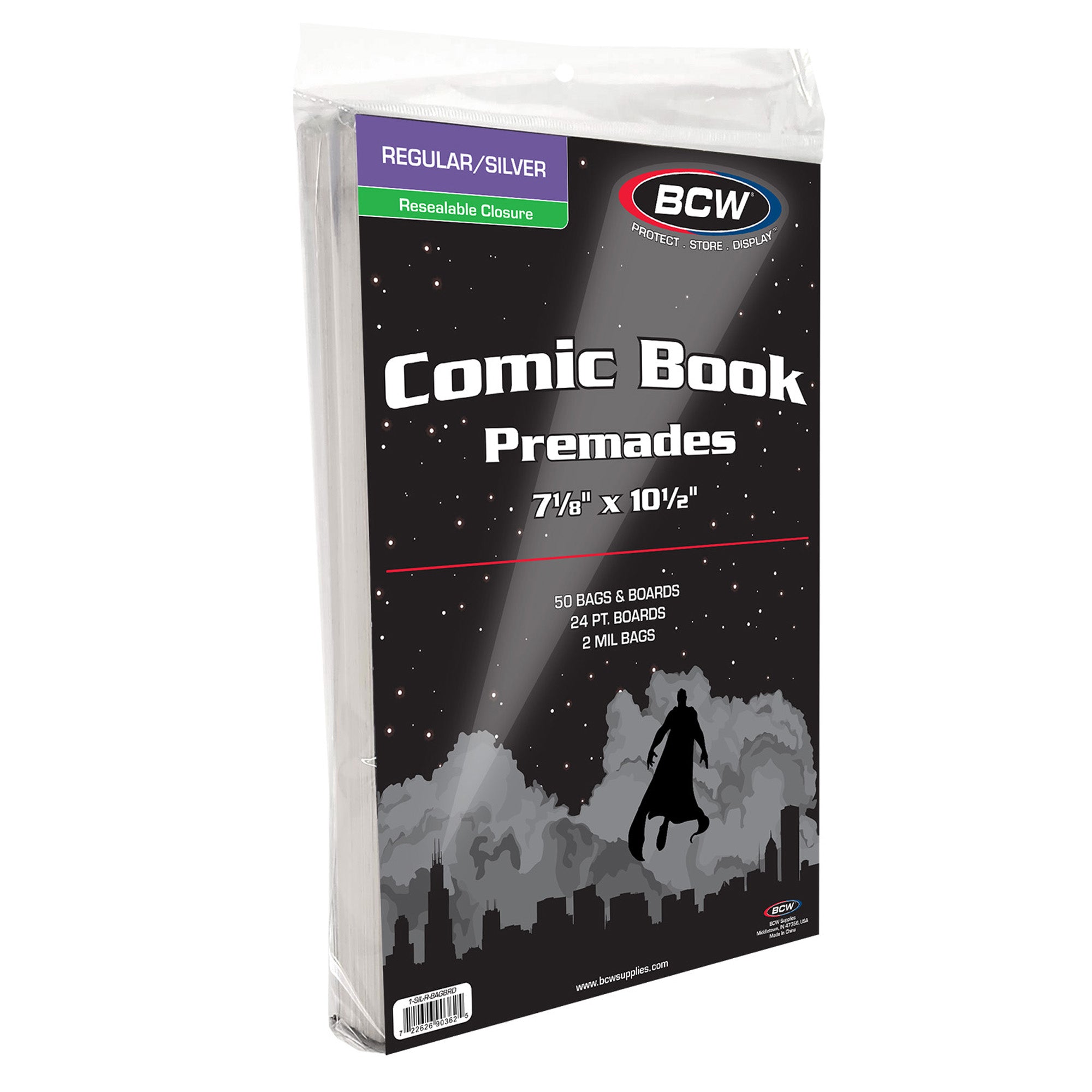 BCW Premade® Resealable Silver Comic Bag and Board