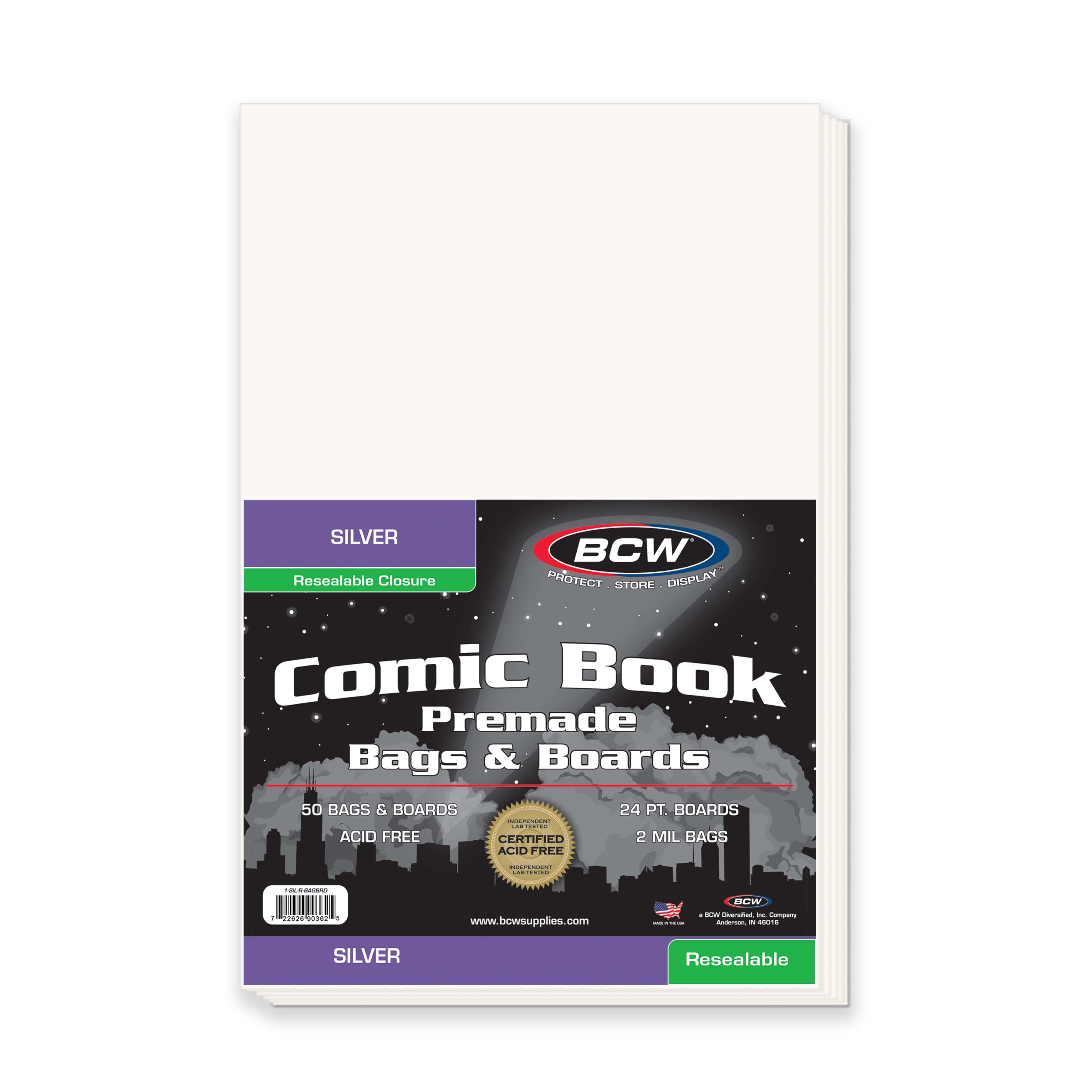BCW Premade® Resealable Silver Comic Bag and Board