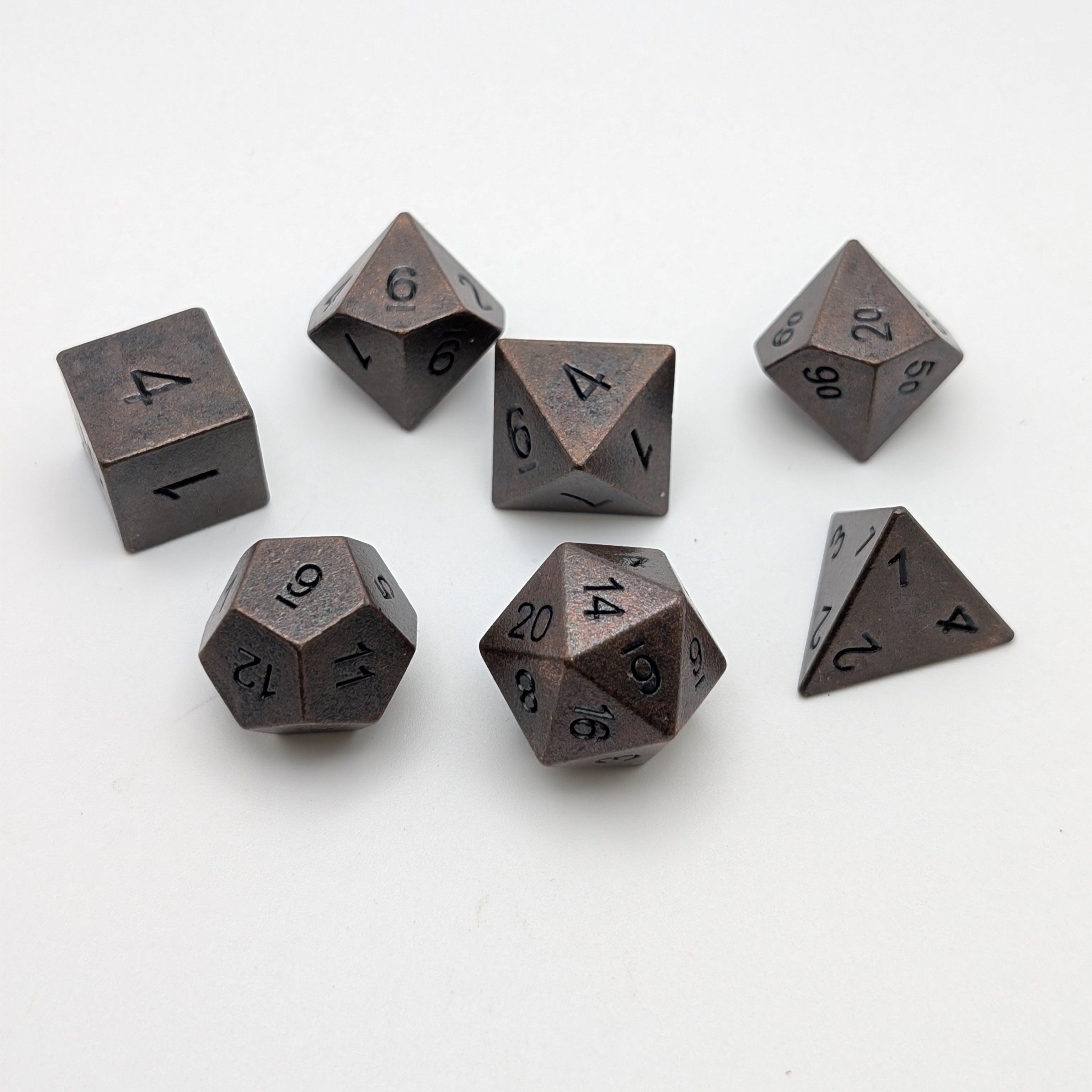 Copper Ore - 7 Piece DnD Dice Set | Metal RPG Gaming Dice