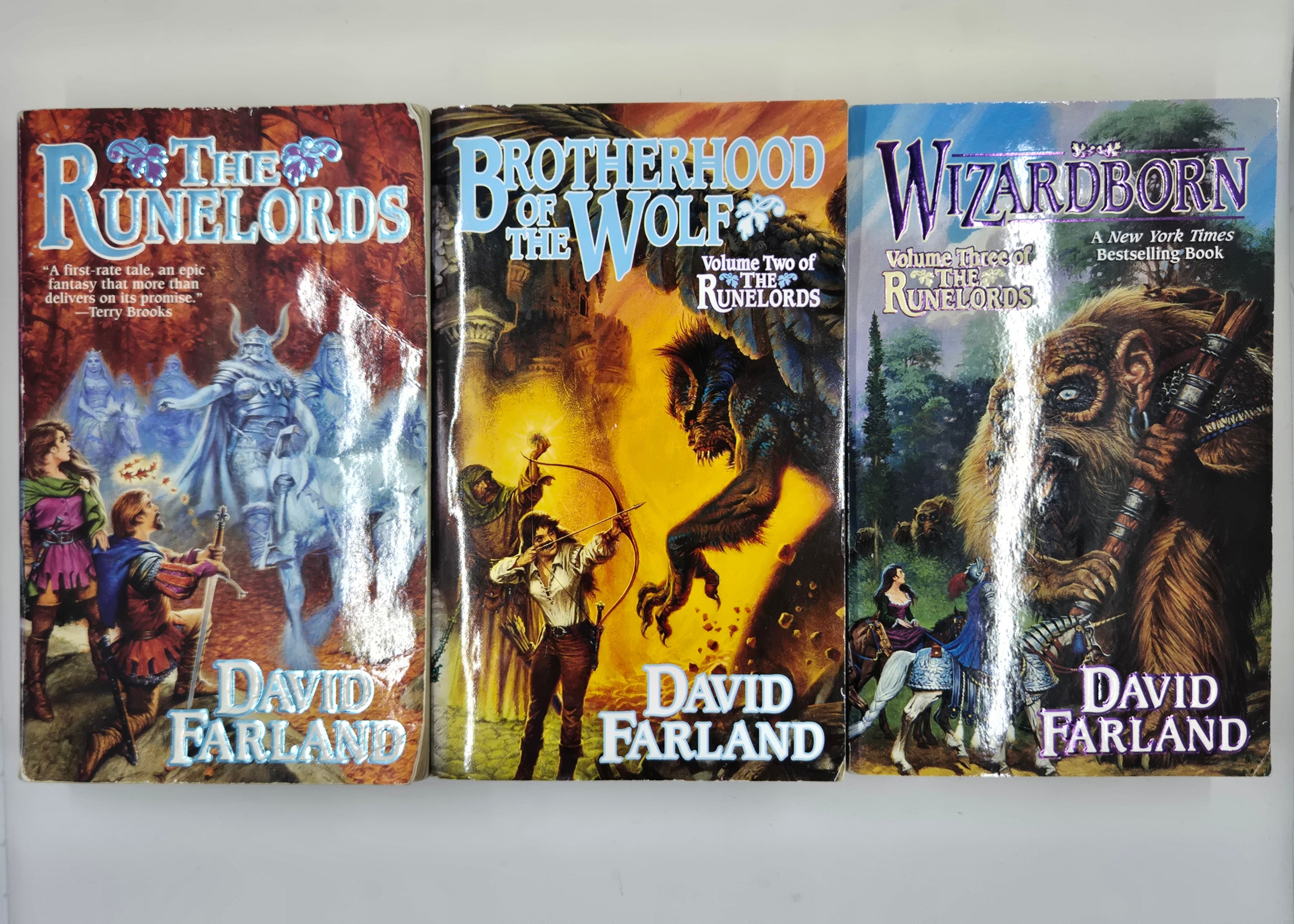 The Runelords 1-3 David Farland Trade Paperback - Preowned