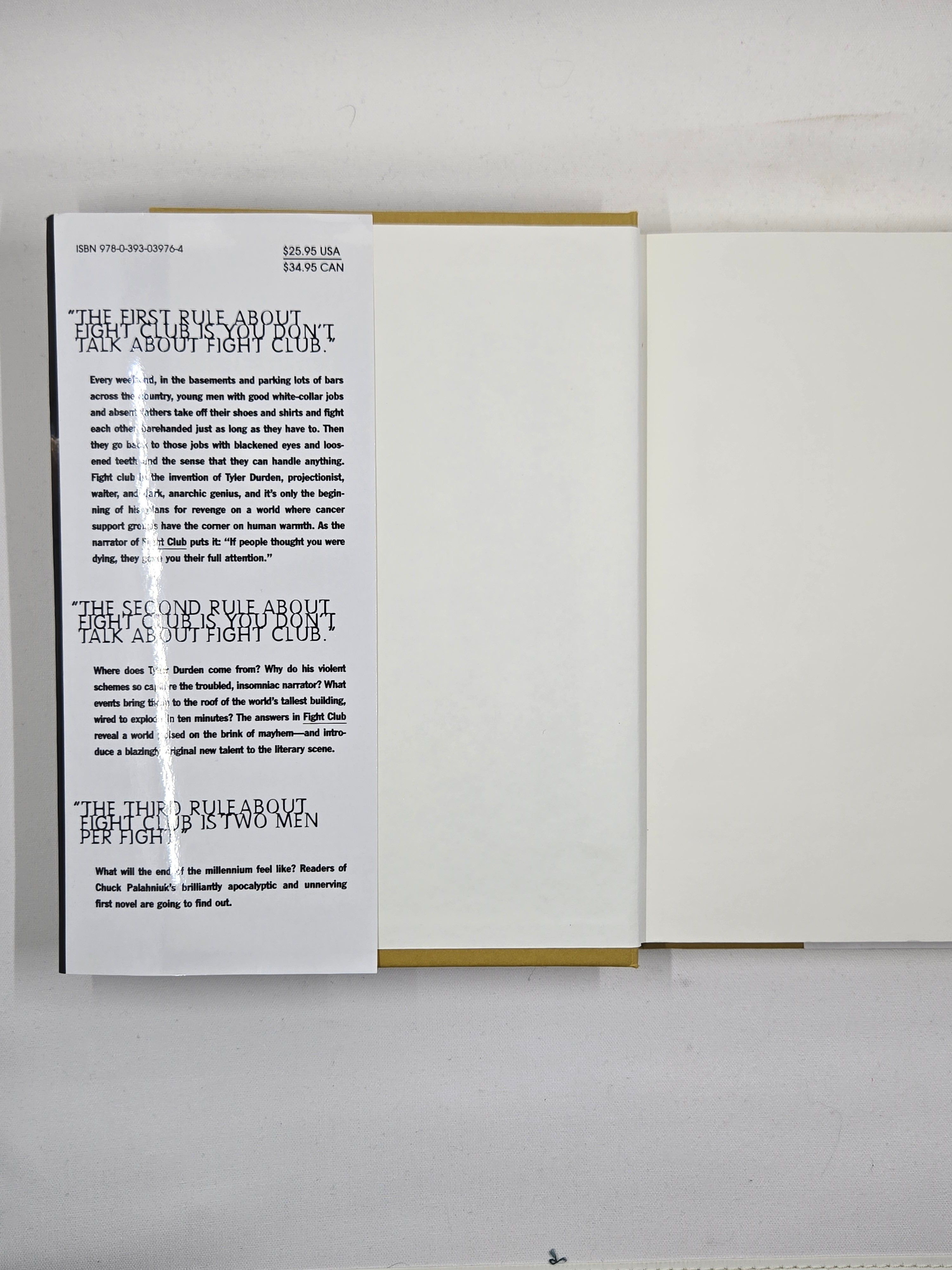 Fight Club (1996 First Edition Hardcover) by Chuck Palahniuk - Preowned